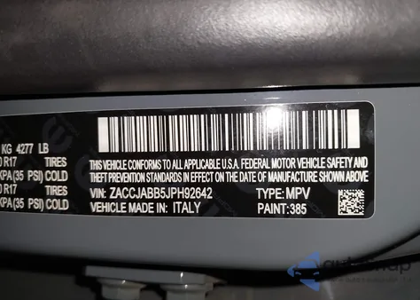 2018 Jeep Renegade Latitude Fwd from USA, damaged, VIN ZACCJABB5JPH92642